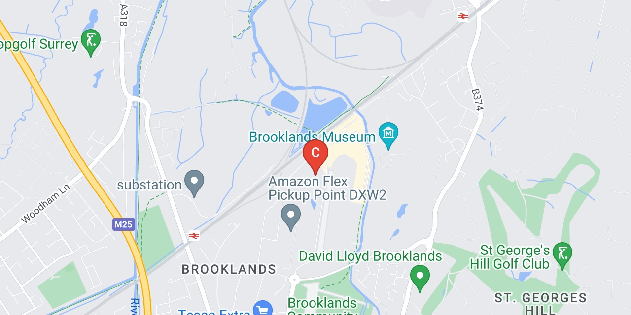 Map showing location of Brooklands Drive, Weybridge, Surrey KT13 0SL