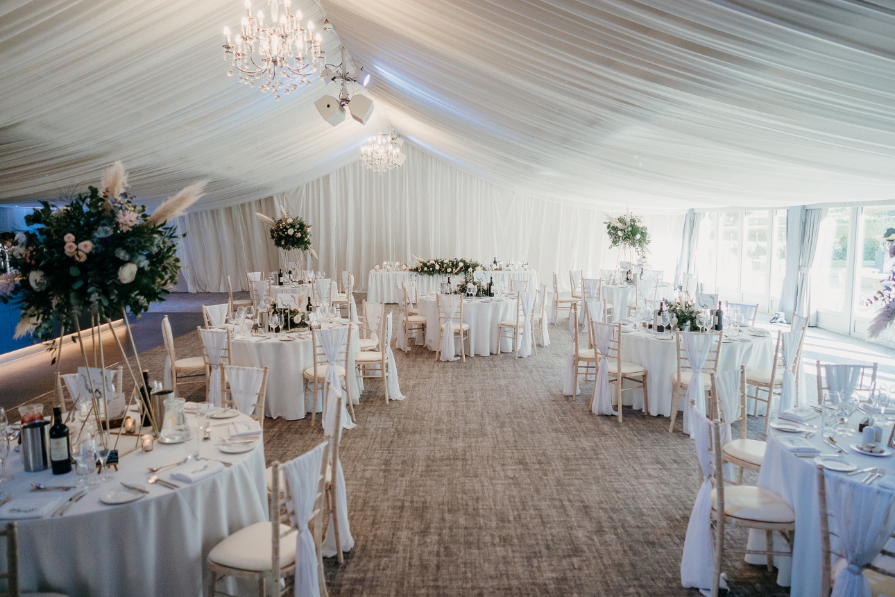 marquee set up for wedding