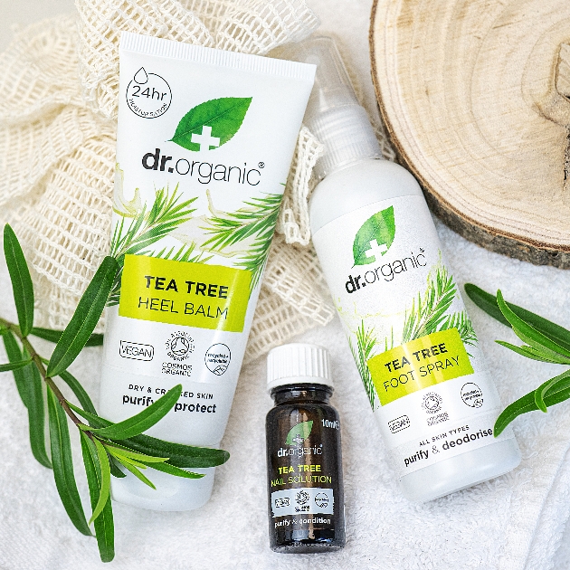 Dr Organic's tea tree foot set