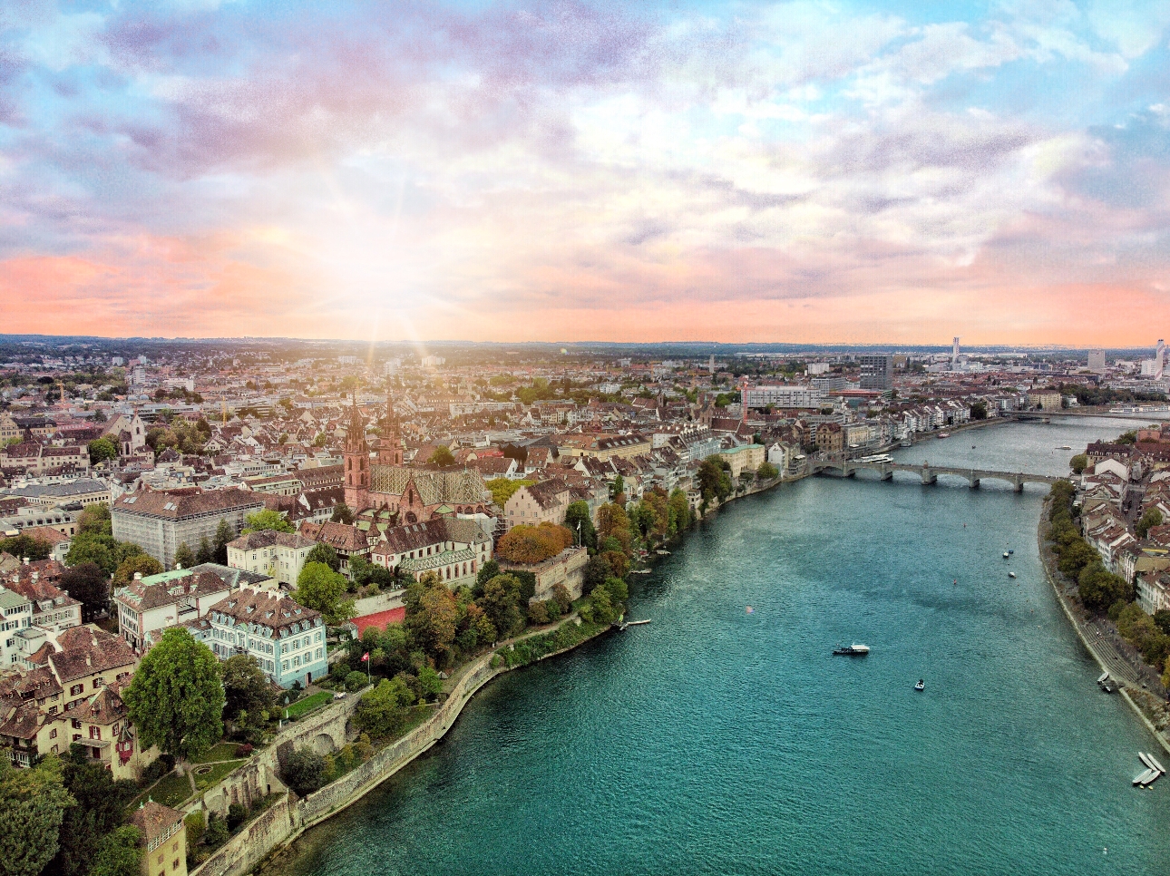 Basel Panorama bei Abenddämmerung Basel Panorama at dusk